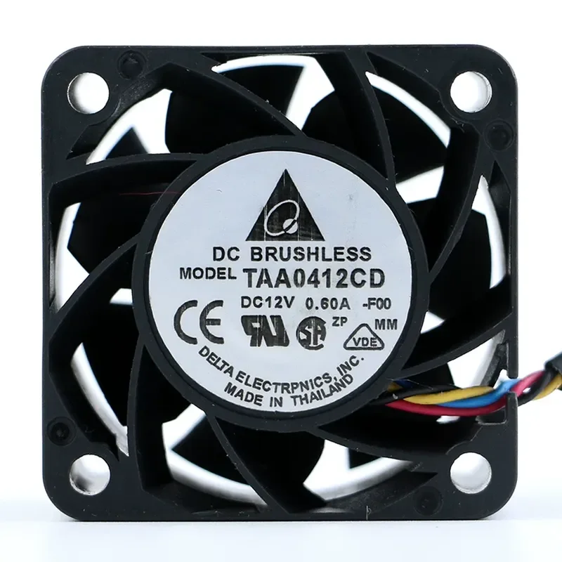 for Delta TAA0412CD 4020 12V 0.6A Double Ball Bearing 4 Wire PWM Temperature Control 4cm High Air Volume Cooling Fan