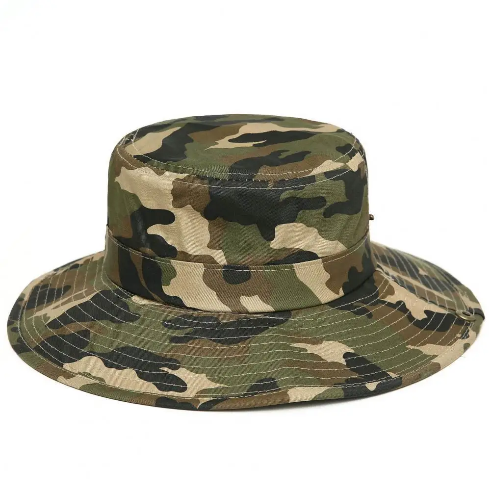 Cool  Stylish Sun Protection Sweat Absorbing Boonie Hat Male Bucket Cap Printed   for Riding