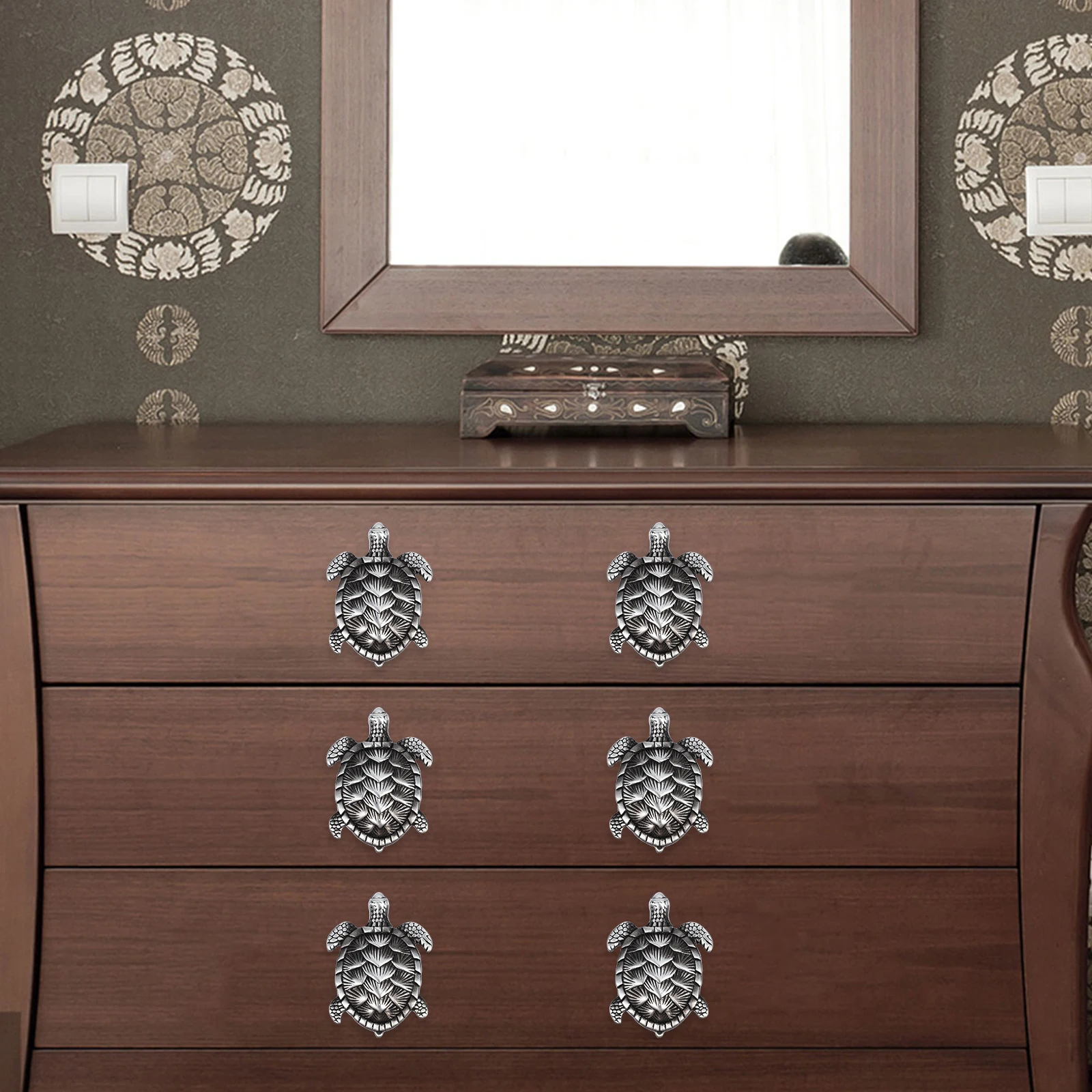 

2pcs Cartoon Turtle Cabinet Knobs Cute Zinc Alloy Drawer Pulls Wardrobe Handles Door Pull Handle for Home Furniture Organizers