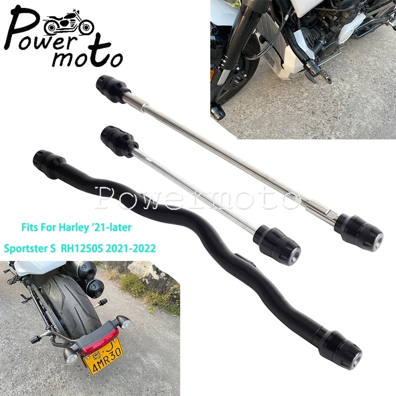 

Motorcycle Flat-Out Crash Bumper Front & Rear Axle Fork Wheel Sliders Falling Protection Bar For Harley Sportster S 2021-2023