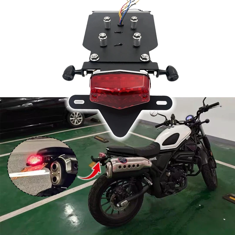 CL500 License Plate Holder LED Light For HONDA CL500 CL250 cl 500 Motorcycle Rear Tail Tidy Fender Eliminator Kit Accessories