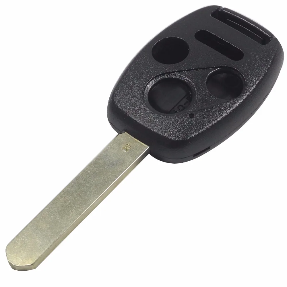 jingyuqin 3 BTN+Panic Remote Key Shell for Honda Accord CRV Civic Pilot Insight Ridgeline Fit 4 Buttons FOB Uncut Blade