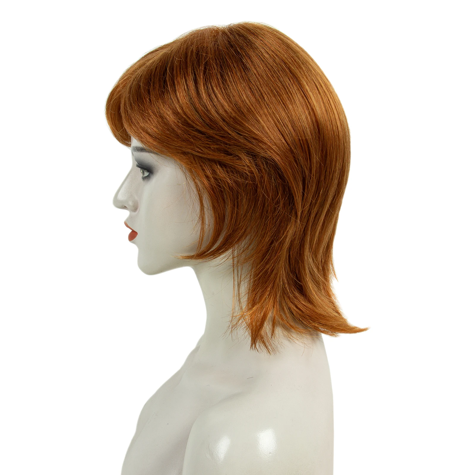 Short Wolf Cut Wig Pixie Cut Wig Blonde MEDIUM Free-Parting Synthetic Hair Black Reddish Brown Highlight Blue