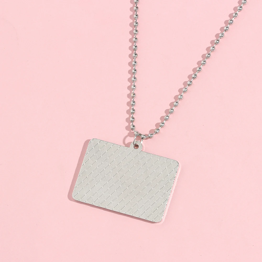 European and American hip-hop rap bad boy Eminem square pendant necklace Hi My Name is Slim Shady vintage-style accessory