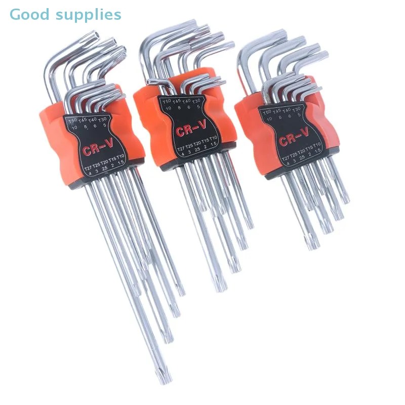 9本組トルクスレンチセット、六角レンチ、両頭L型スタードライバー、DIY家庭修理用ハンドツール