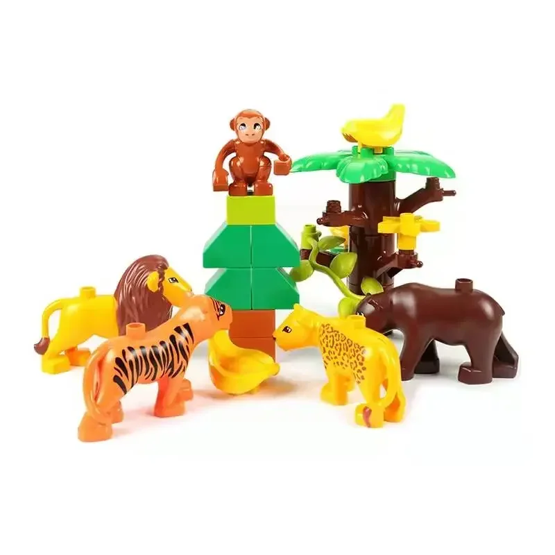 Big Size Building Blocks Forest Animals Lion Deer Panda Beast Enlightenment Toys Compatible Large Blocks Children Kids Gifts