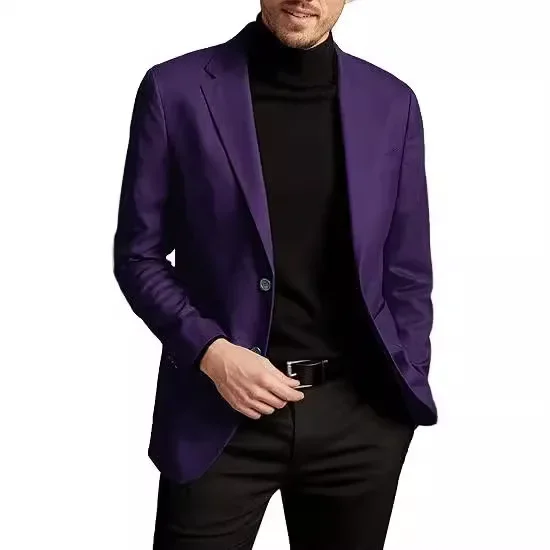 Men Spring Autumn Suit Coat Blazers Solid Color Long Sleeve Turndown Collar Casual Fashion Comfortable Regular Standard Fit Coat