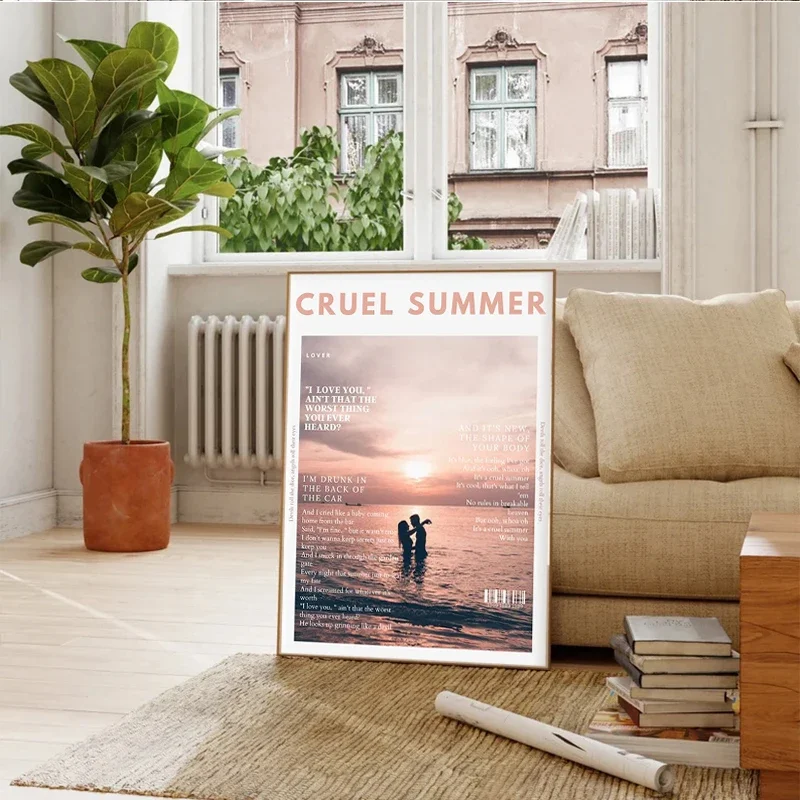 Taylor-Swift Lover Album Posters and Prints New Music Lyric Canvas Painting Wall Art Pictures for Home Living Room Decor Cuadros