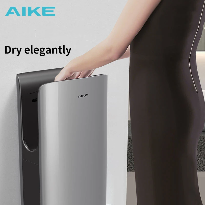 

AIKE Automatic Hand Dryer HEPA Filtered Vertical Compact High Speed Jet-type Hands Drying Machine for Bathrooms 1400W 110V/220V