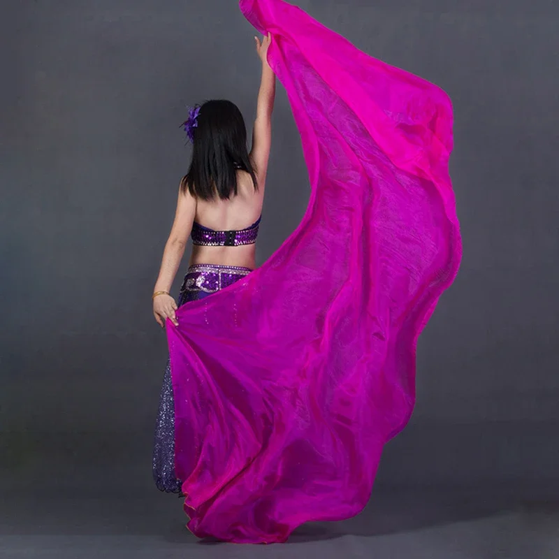 100% Silk Performance Dance Solid Color Light Texture Veil Shawls Women Scarf Costumes Accessories Belly Dance Veils 250cmx110cm