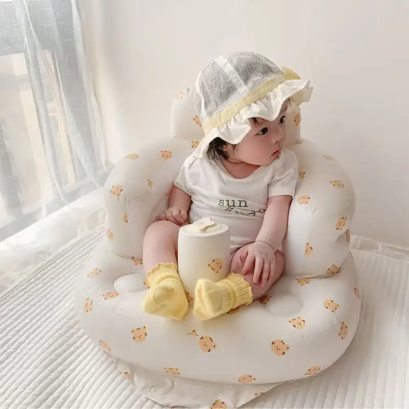 

Portable Inflatable Baby Learning Chair, Children's Safety Anti-Fall Foldable Inflatable Sofa Highchair, Infant Bath Stool Toy