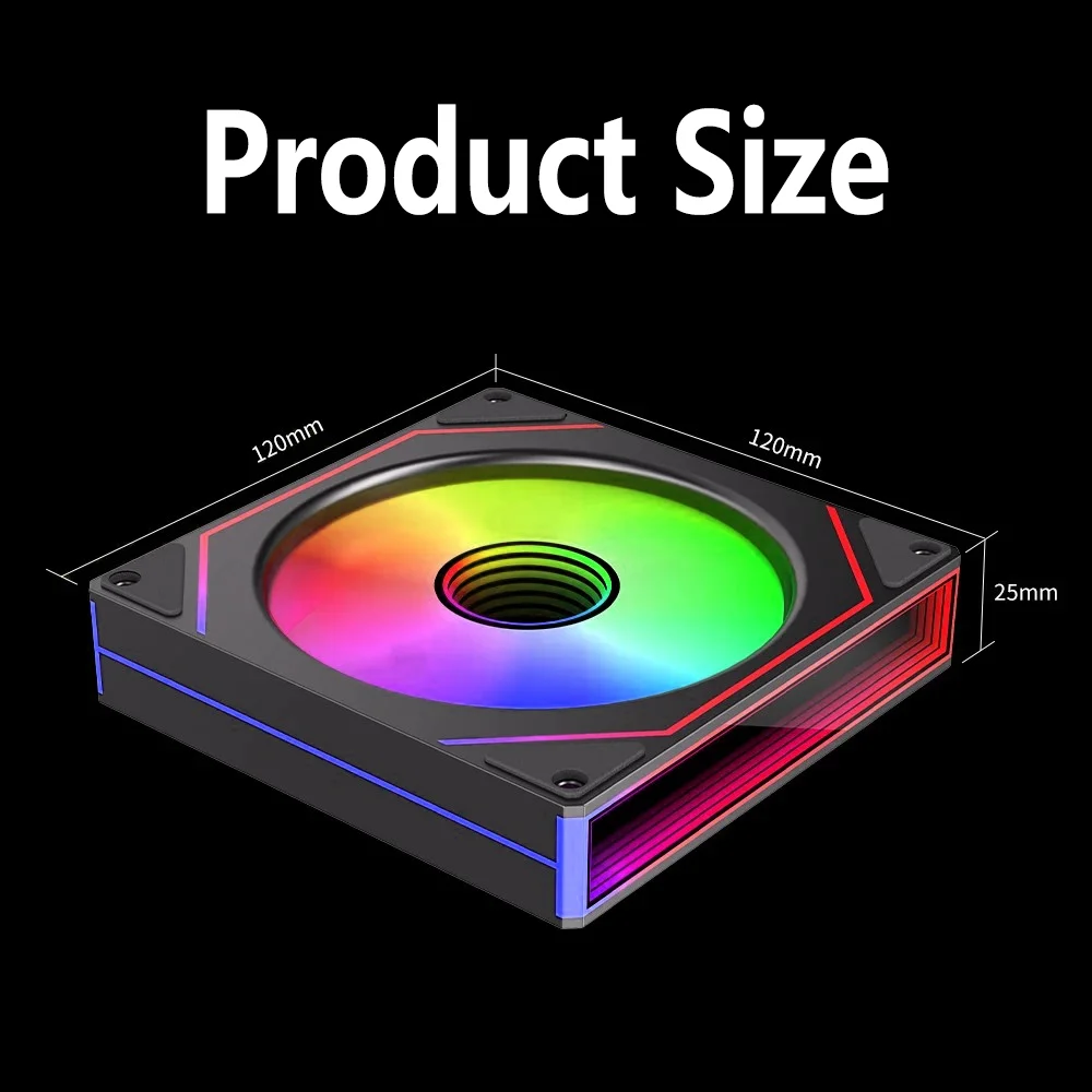 Wentylator PRISM 7PRO 120mm ARGB Wentylator Obudowy 1800RPM 4PIN PWM Duża Pojemność Cichy Wentylator Chłodzący 5V3PIN wentylatory do PC