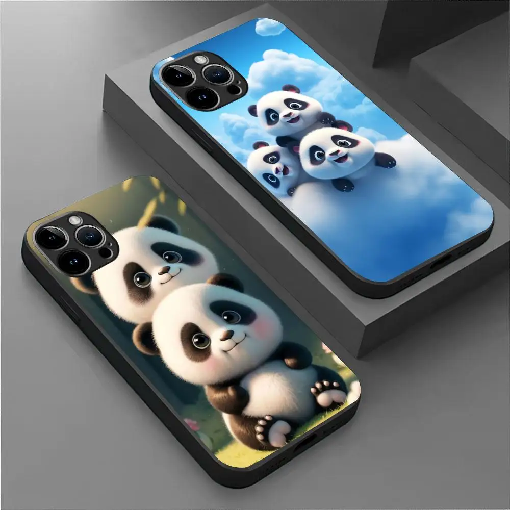 Funny Cute Red Panda Cartoon Phone Case For iPhone 15 14 13 12 11 X XR XS XSMAX 8 7 Plus Mini Pro Max Soft Black Phone Cover