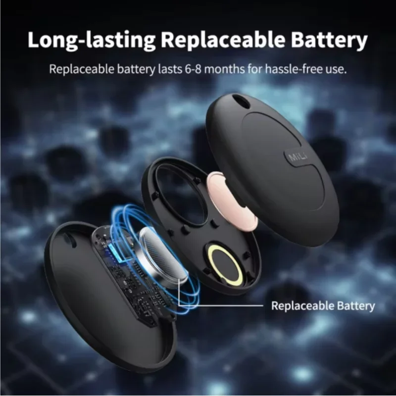 MiLi Smart GPS Tracker Mitag Bluetooth Locator Anti-Lost Device Mobile Keys Pet Elderly Kids Finder Work For Android Find My