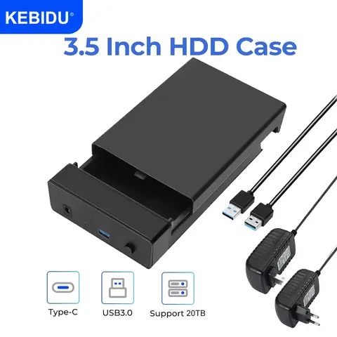 2.5 3.5 인치 HDD 케이스, C 타입 및 USB3.0 하드 드라이브 인클로저, SATA-USB 3.1 외장 하드 드라이브 리더, PC 노트북용 20TB 어댑터 ,2.5 3.5 inch HDD Case Type-C & USB3.0 Hard Drive Enclosure SATA to USB 3.1 External Hard Drive Reader 20TB Adapter for PC