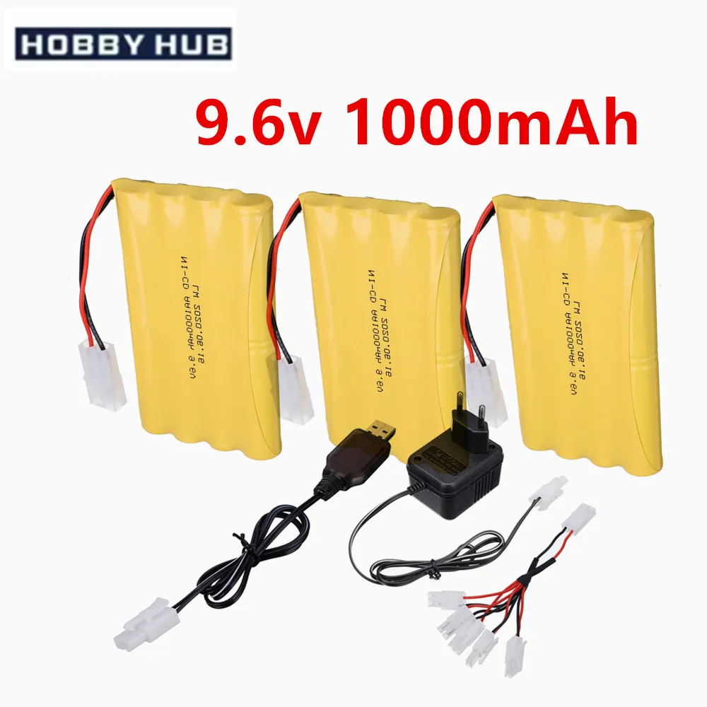 8*AA 9.6V 1000mah Ni-CD Rechargeable Battery For Rc Cars Tanks Robots Boat Ship Toys Gun Tamiya plug With Charger