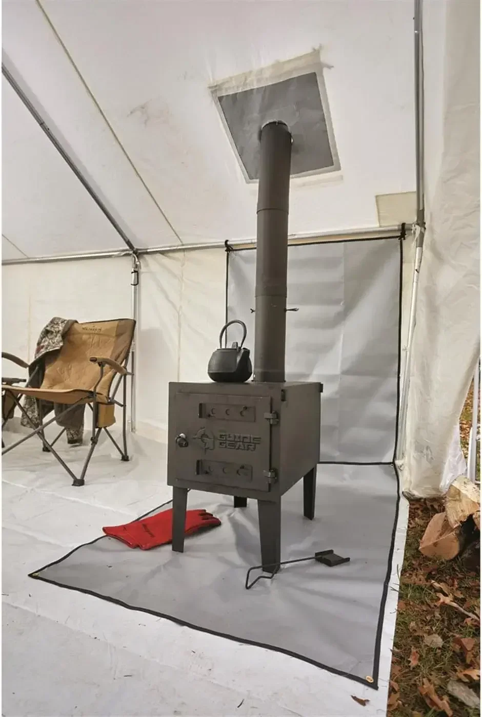 [¡Mejor vendedor, ¡Compre ahora! ]Grande estufa de leña para exteriores portátil con tubo de chimenea para cocinar, acampar, tienda de campaña, senderismo, pesca,