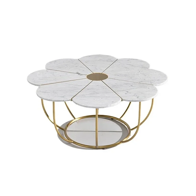 

Natural marble living room special-shaped stainless steel creative, high-end coffee table