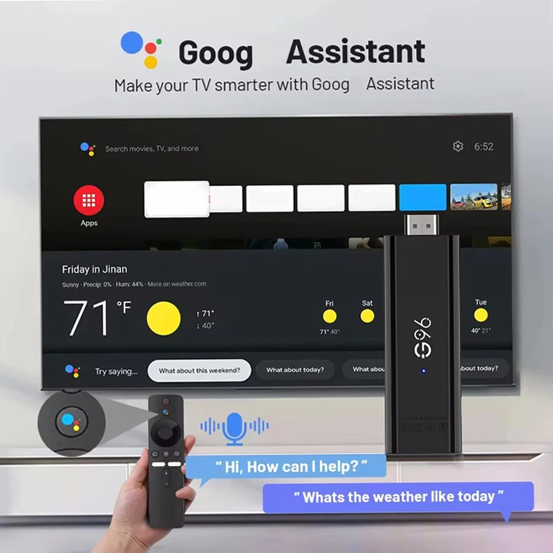 G96 ATV TV Stick Android 13.0 HD 8K 4K HDR10 Smart TV Stick Sprachassistent 2GB 16GB BT5.8 Allwinner H313 Quad Core IPTV