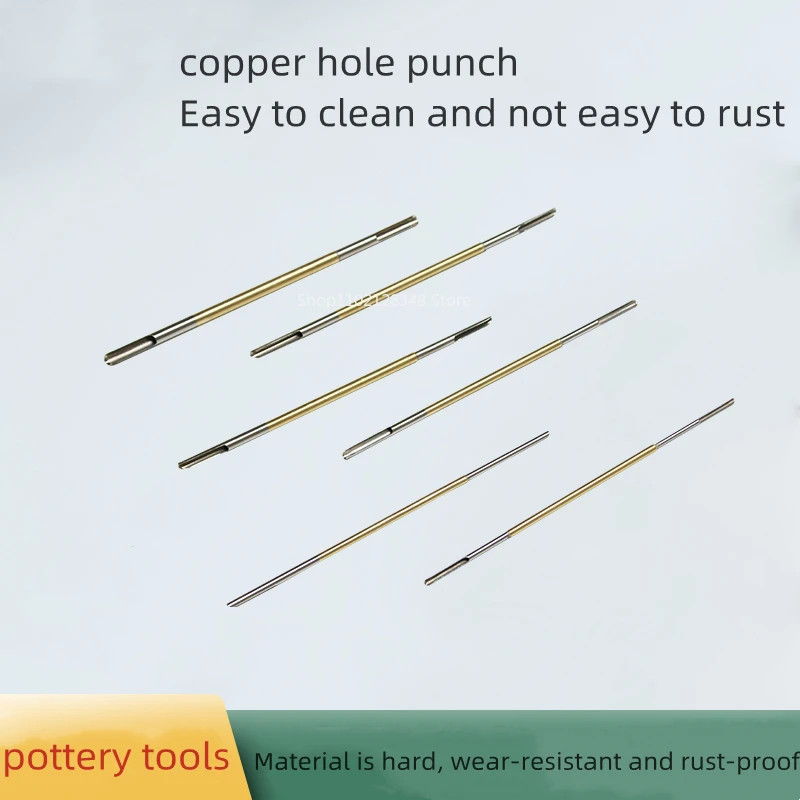 Copper Hole Puncher Double Head Hole Puncher Pot-making Pot Spout Punching Pottery Hand-made Special Tools Craft Tools