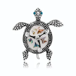 Retro Sea Turtle Brooches for Women Men Vintage Tortoise Pin Fashion Animal Clothing Coat Accessories Creative Vivid Jewelry