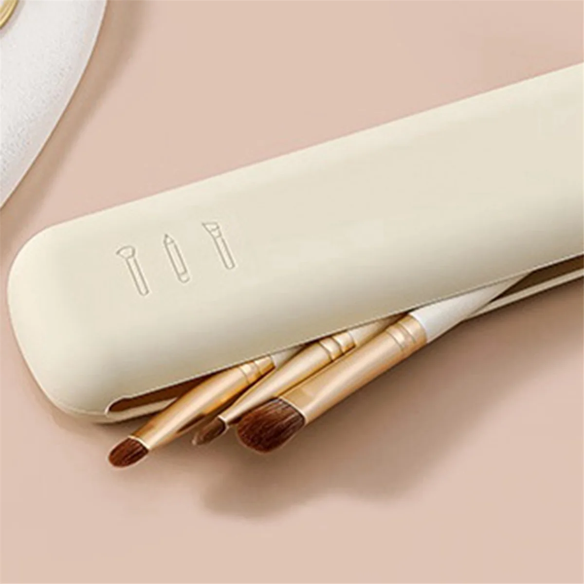 ABJS Дорожный держатель для кистей для макияжа, силиконовый портативный держатель для косметических кистей для лица с защитой от падения, мягкие и элегантные инструменты для макияжа