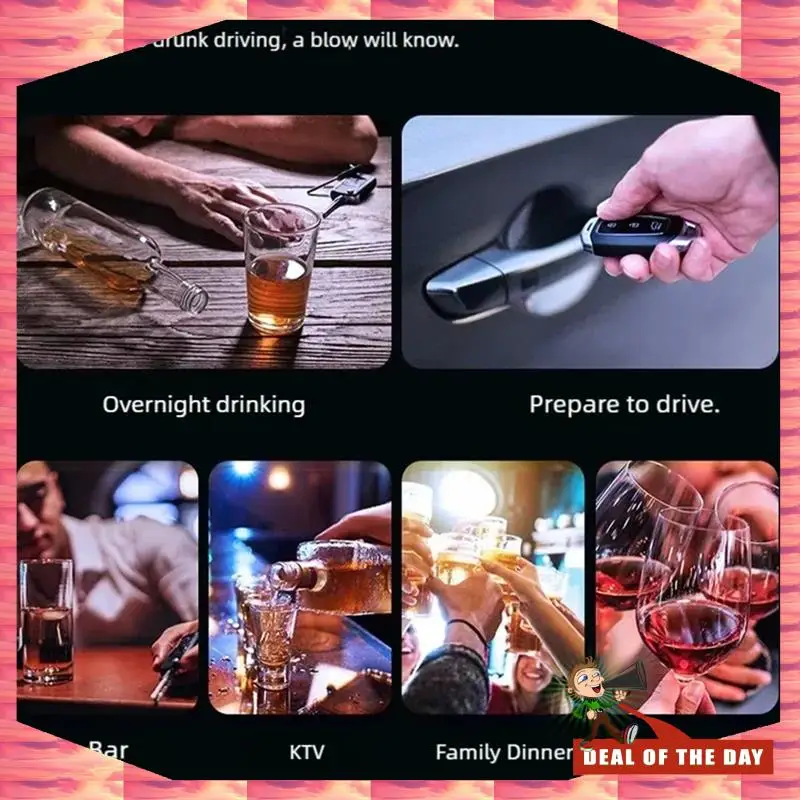 تسليم 24 ساعة جهاز اختبار شرب الكحوليات الصغيرة الرقمية LCD جهاز اختبار شرب الكحول آلة محلل التنفس جيب الكحول