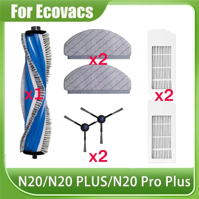 

A21F-For Ecovacs DEEBOT N20 Plus/N20/N20 Pro Plus Robot Vacuum Main Side Brush Hepa Filter Mop Cloth Pads Spare Parts