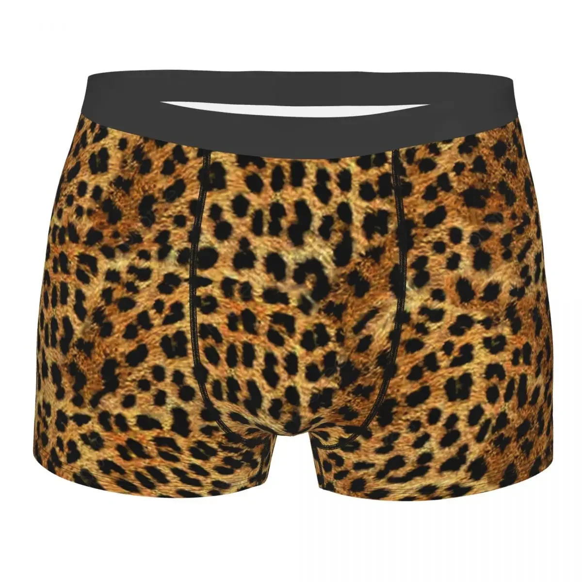 Custom Funny Leopard Pattern Texture Boxers Shorts Panties Men's Underpants Comfortable Cheetah Camouflage Briefs Underwear