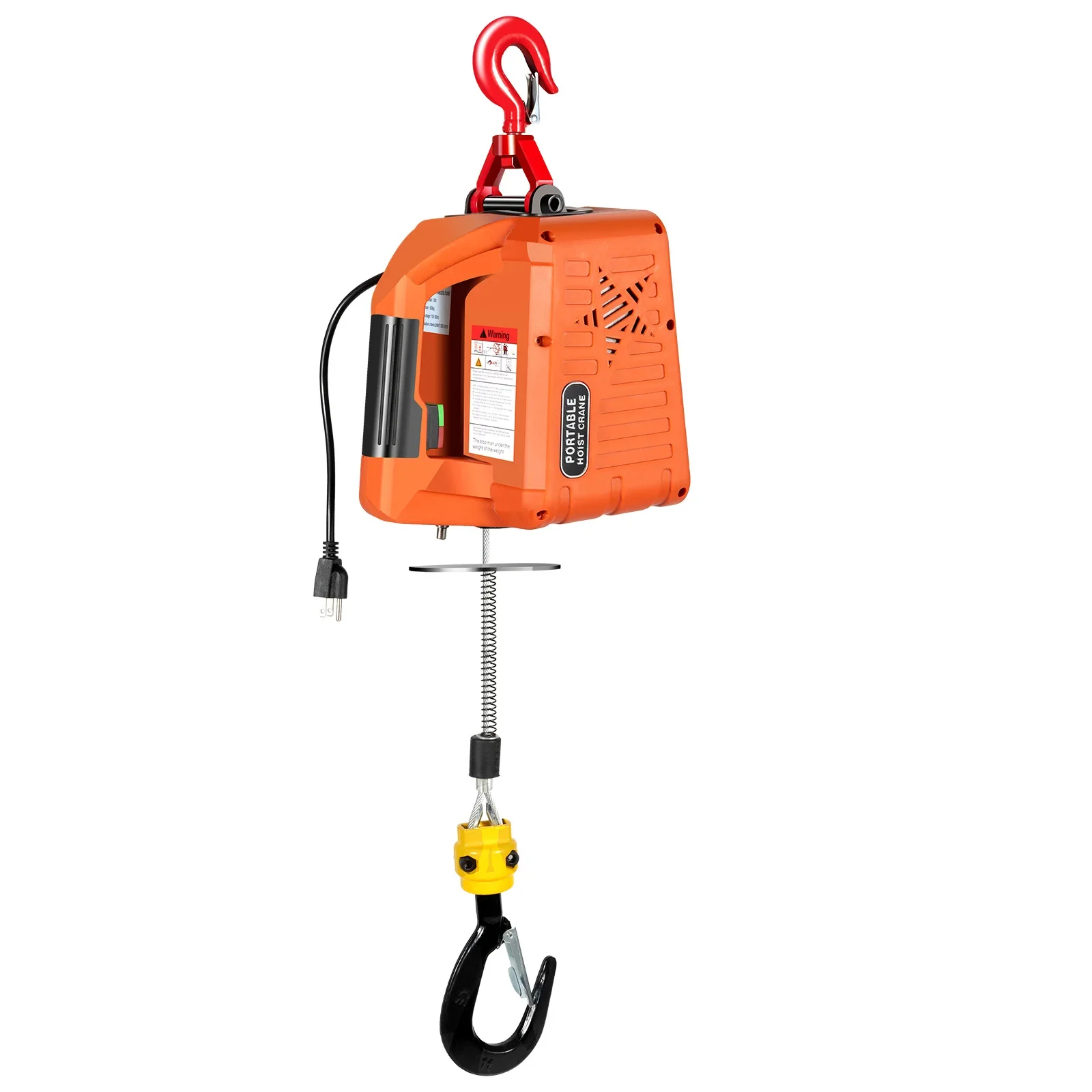 2300 lbs / 1 ton Electric Hoist Winch Portable Electric Hoist New Upgraded Model with Overload Protection 38 ft Lifting Height