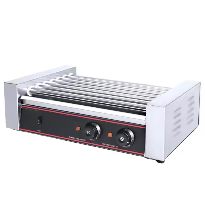 Hot Selling Automatic Electric Hot Dog Machine Snack Processing Machinery Hot Dog Barbecue Machine 5-11 Roller CE Certificate