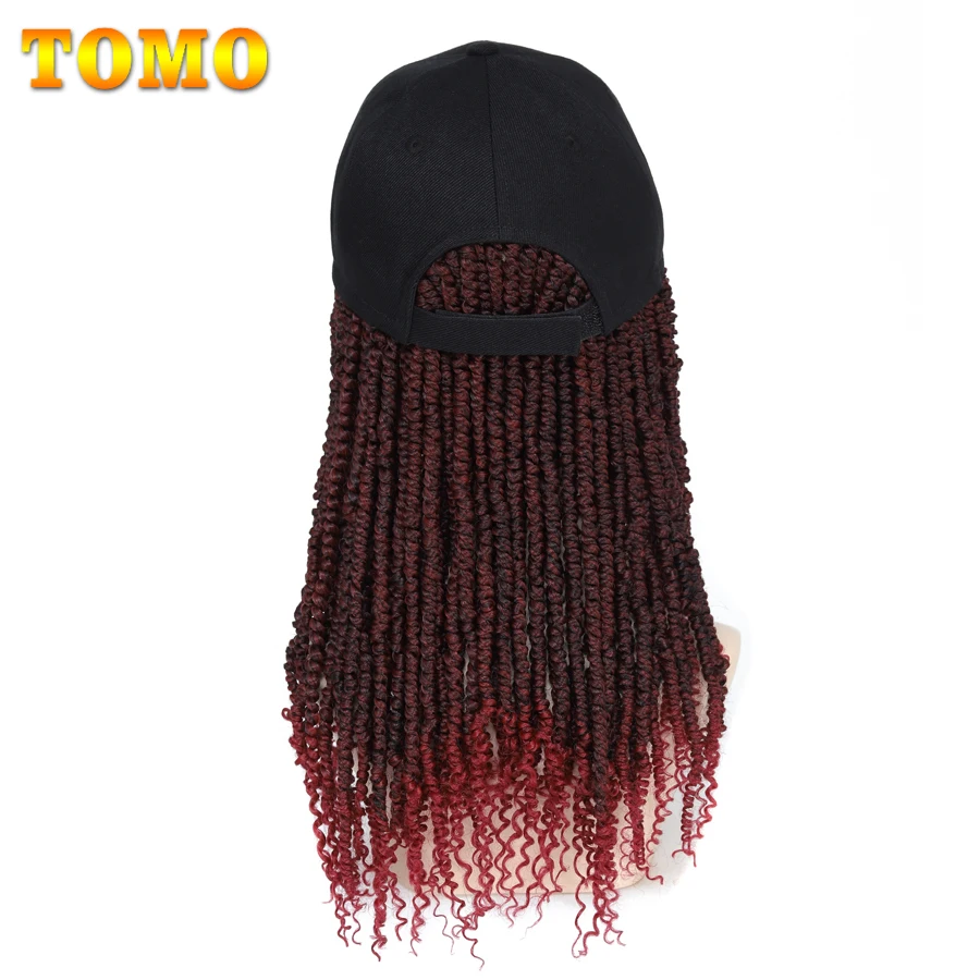 TOMO Ombre Passion Twist Synthetic Hair Baseball Cap Hat Wig Adjustable Cap Hair Extensions Baseball Hat Wig For Black Women