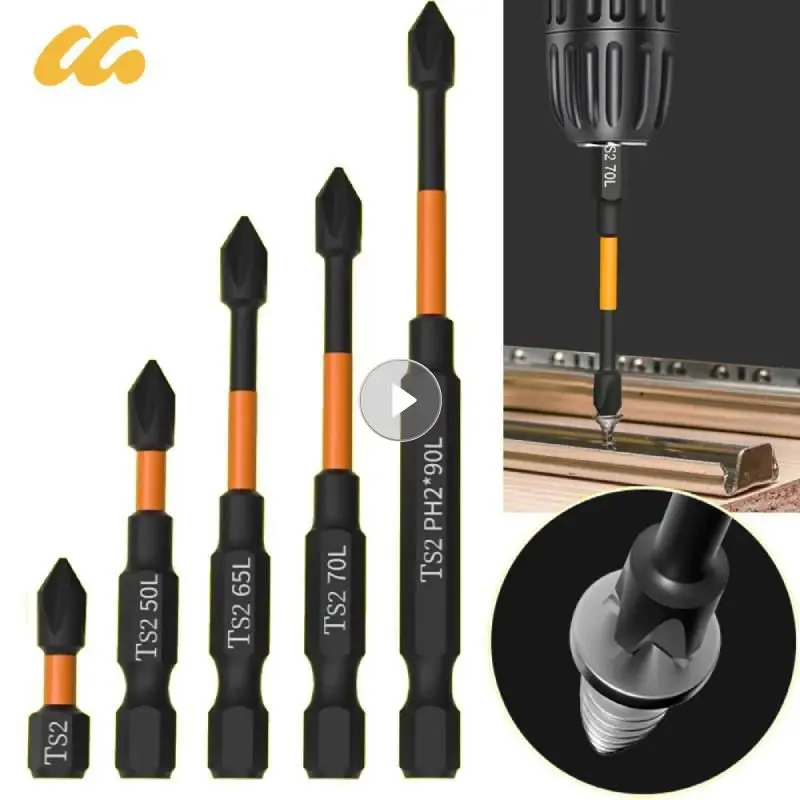 Magnetic Screwdriver Head Electric Screwdriver Set 25 50 65 70 90 150mm PH2 Anti Slip Magnetic Batch Head Cross Screw Bit Tool