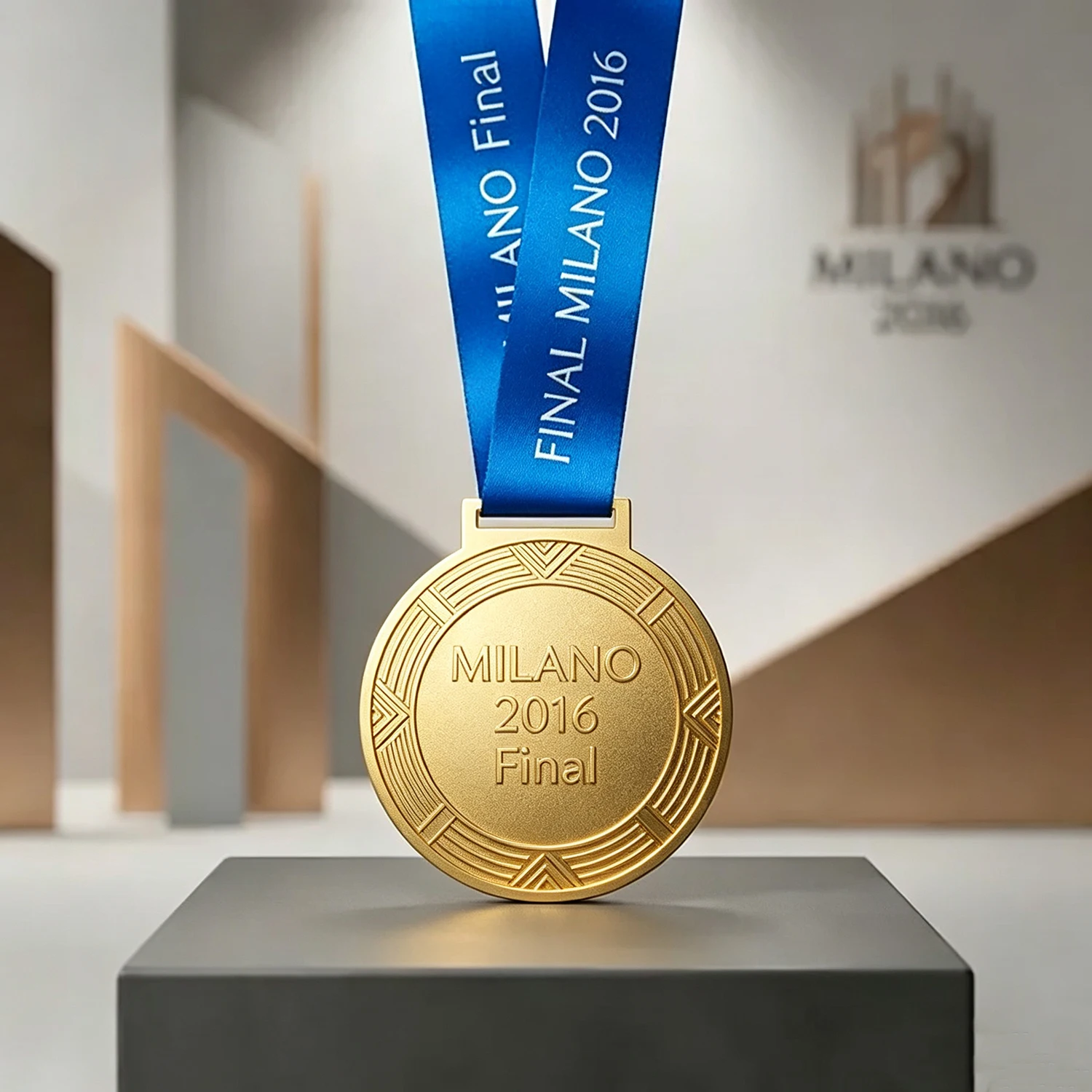 MILANO 2016 Style Football Award Medal with Ribbon for Fans Collection