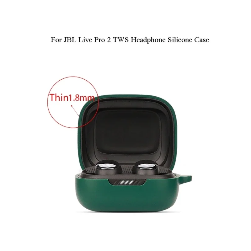 for JBL Live Pro 2 Earphone Charging Box Silicone Shell Shockproof Anti-dust Protective Sleeve Washable Housing Cover