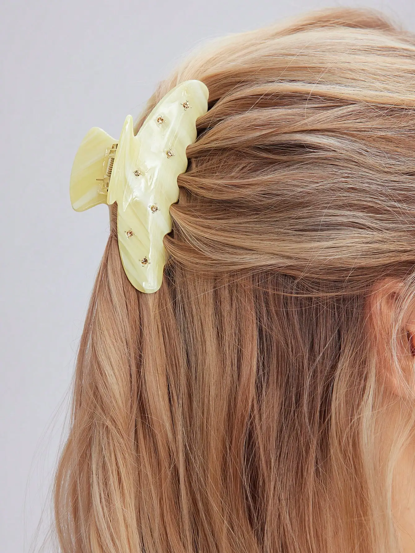 

MOTF PREMIUM ACETIC ACID YELLOW MINI CLAW CLIP WITH INLAID GEMS HAIR CLAWS HAIR CLIPS HAIR JAW CLIP HAIR CLAMPS HAIR CLUTCH HAIR