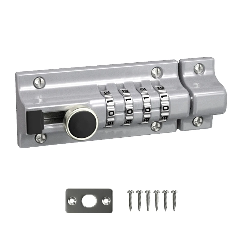 Slide Lock Mechanical Password Lock Aluminum Alloy Sliding Door Lock Anti-theft Safety Combination Digit Lock