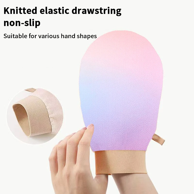 Gants de douche fins Double face, dégradé de couleur, serviette de bain monocouche, nettoyage du corps, exfoliant, Peeling, outil de gommage