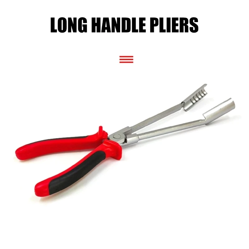 Wire Boot Removal Pliers Steel Extended Jaw Service Tool with Sleeve Puller End, Grip Channel and Coated Handles for Engine M4YD