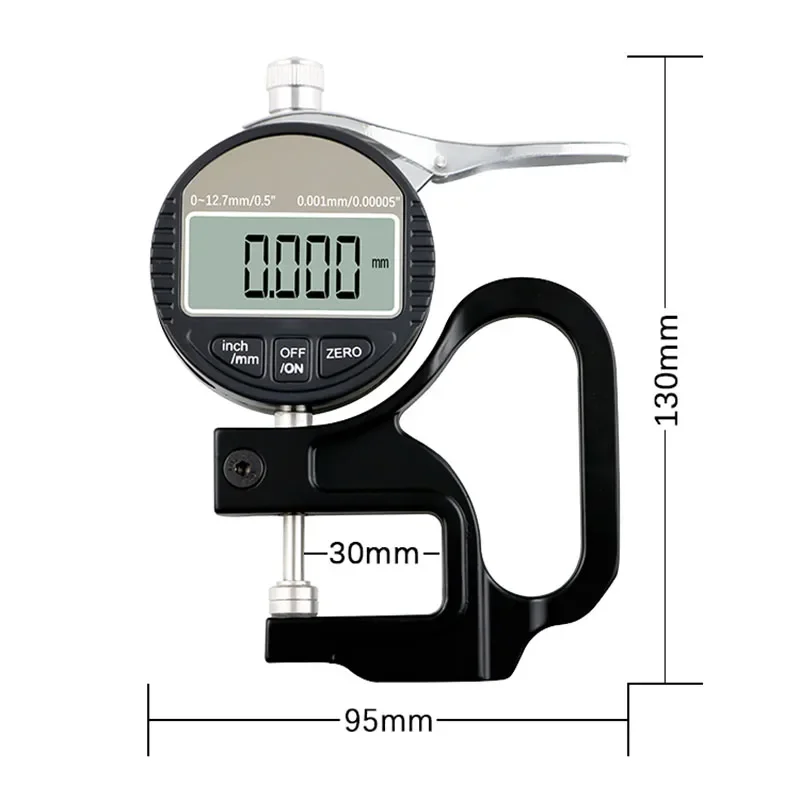 0.01/0.001mm Digital Thickness Gauge – Electronic Micrometer Thickness Tester with 12.7mm Range & RS232 Data Output 3