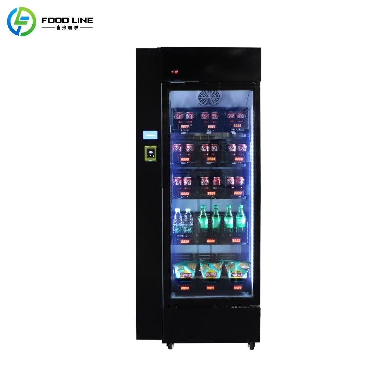 Customized AI Camera Smart Fridge Visual Recognition Refrigerated Vending Machine for Snacks Drinks Automatic Cooling