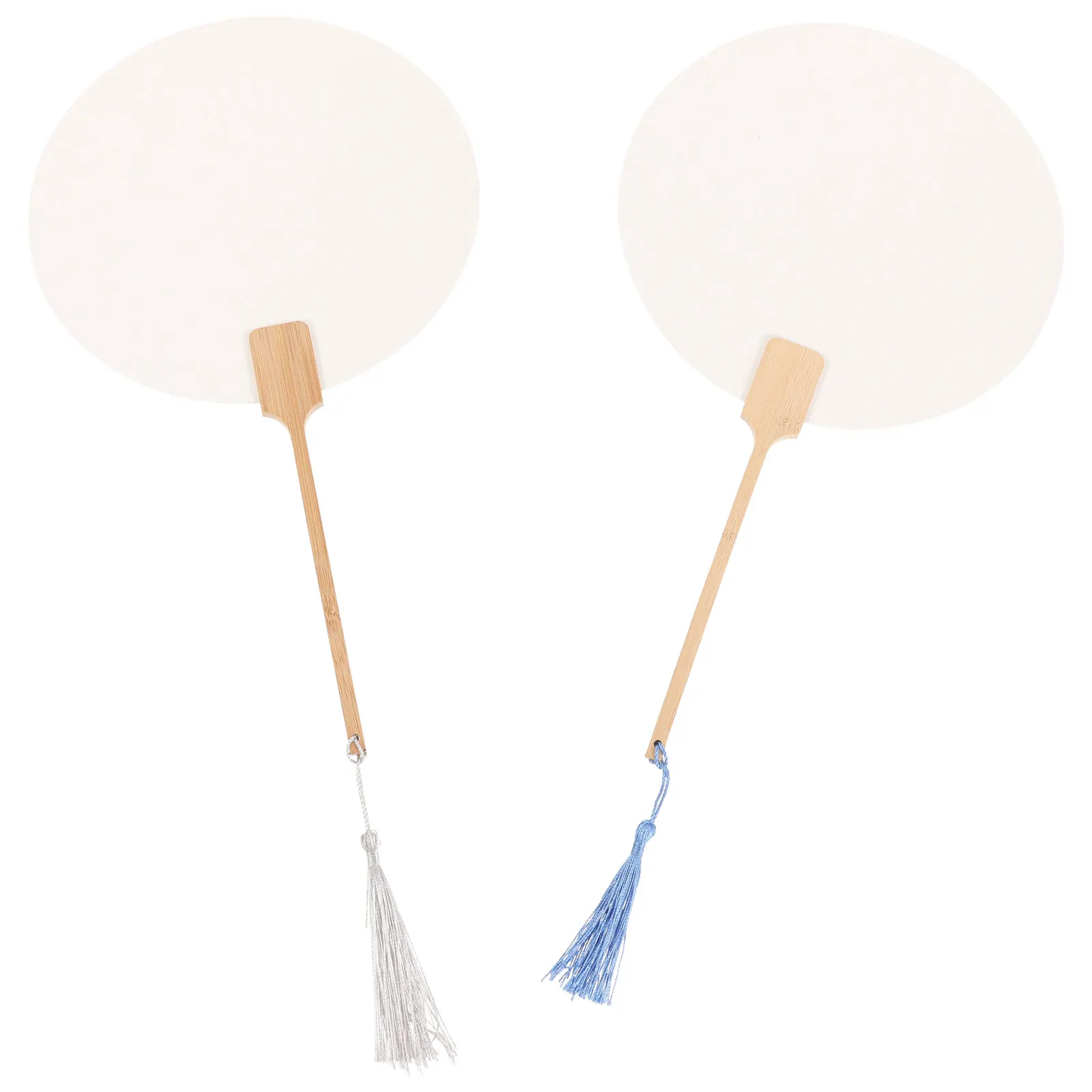 2 Pcs Multifunction DIY Handmade Fan Held Blank Fans for Crafts Paper Drawing Accessory