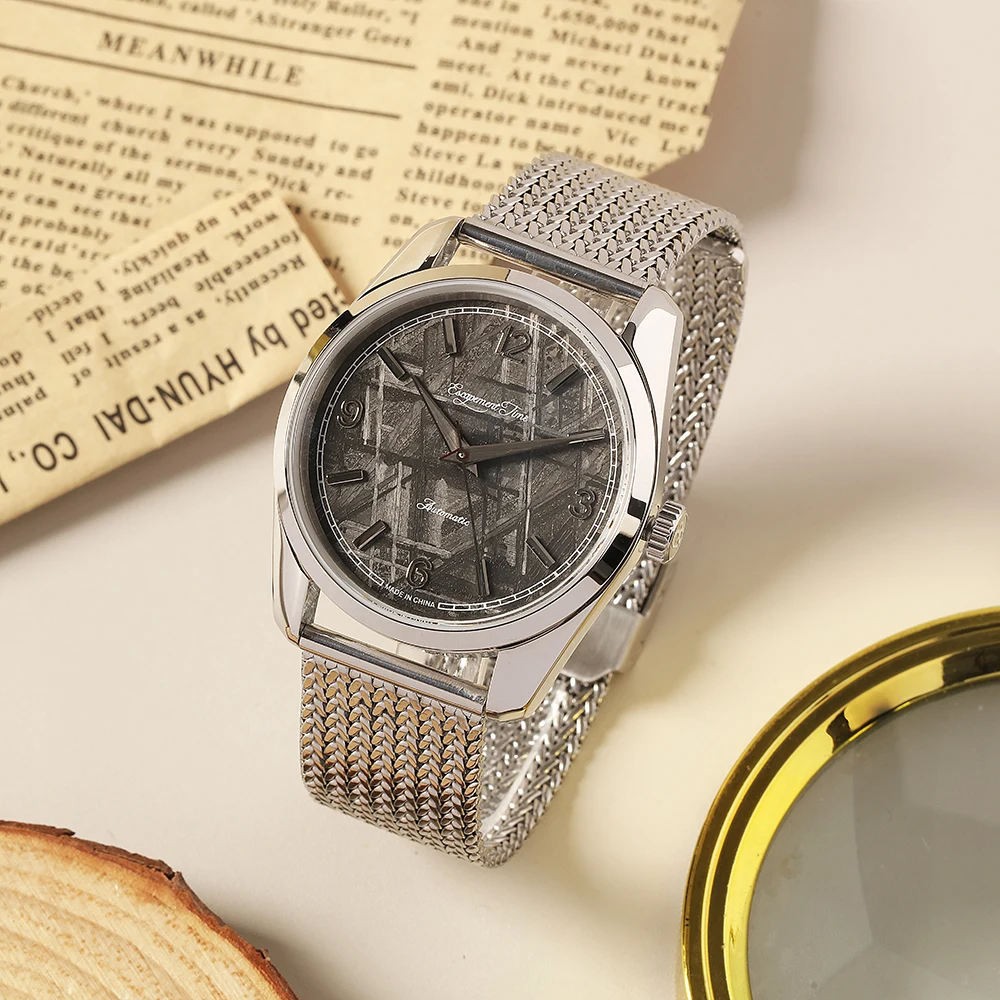【Escapement Time】Automatic Mechanical Watch Miyota 8315 Meteorite Dial Sapphire 60 hours of power