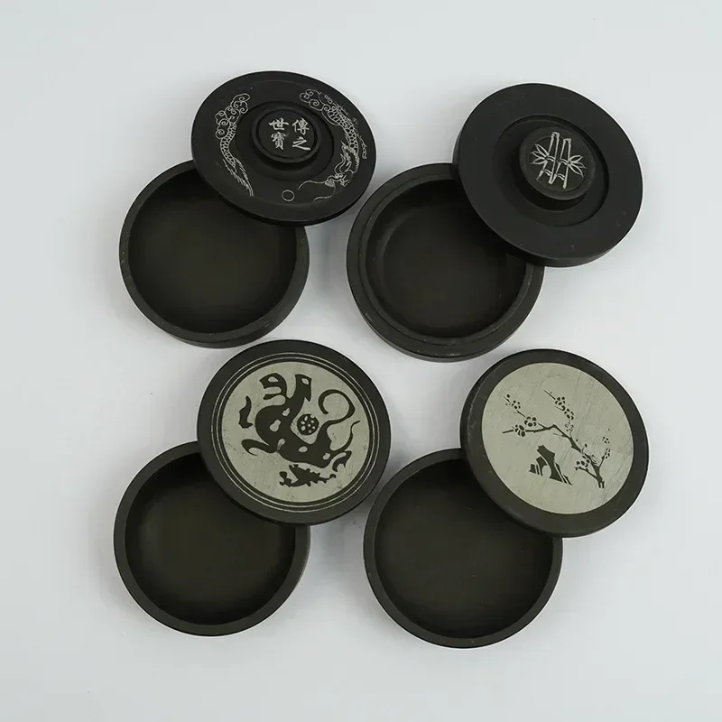 Ink Chinese Calligraphy Stone Inkstone Hand Carved Brush Holder Painting Inkslab Sumi Dish Well Traditional Duan She Yan Writing
