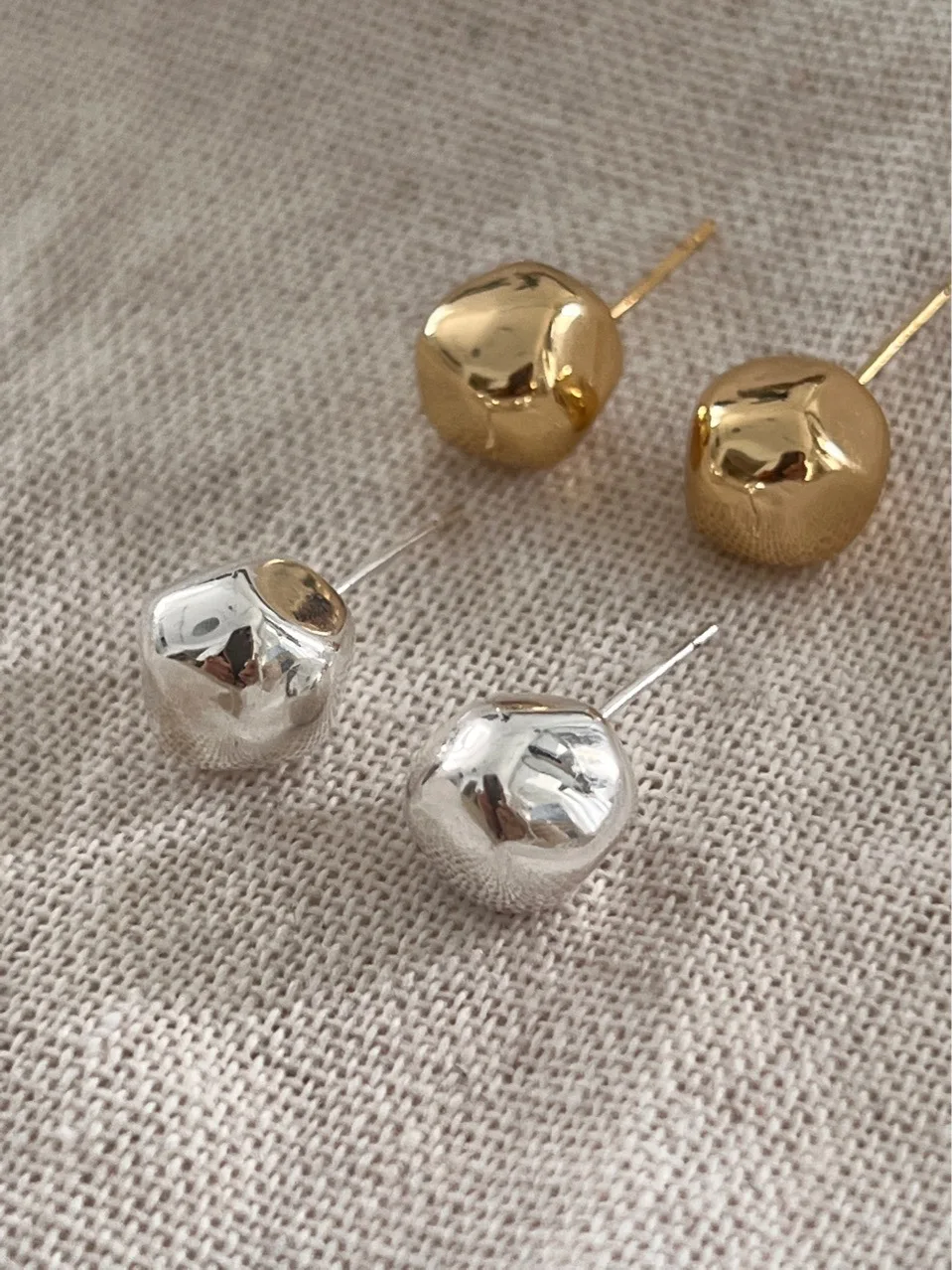 

Brass Cute Round Beads Stud Earrings Women Jewelry Punk Party T Show Gown Runway Trendy Korean Japan Israel Style INS