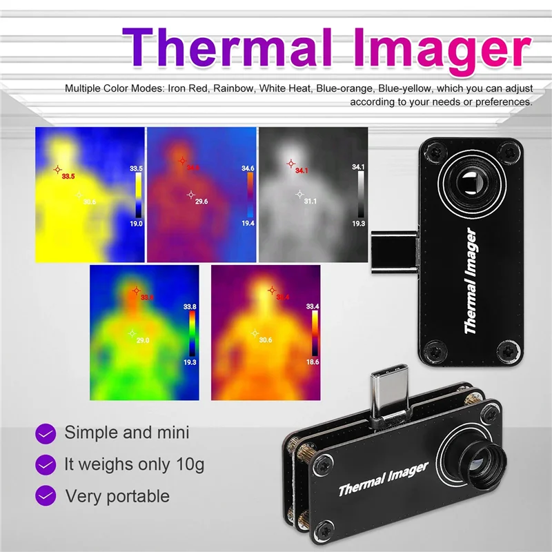 Type-C Infrared Thermal Imager -20℃-1000℃ Tempreature Measuring Meter Android Phone Infrared Thermal Imager