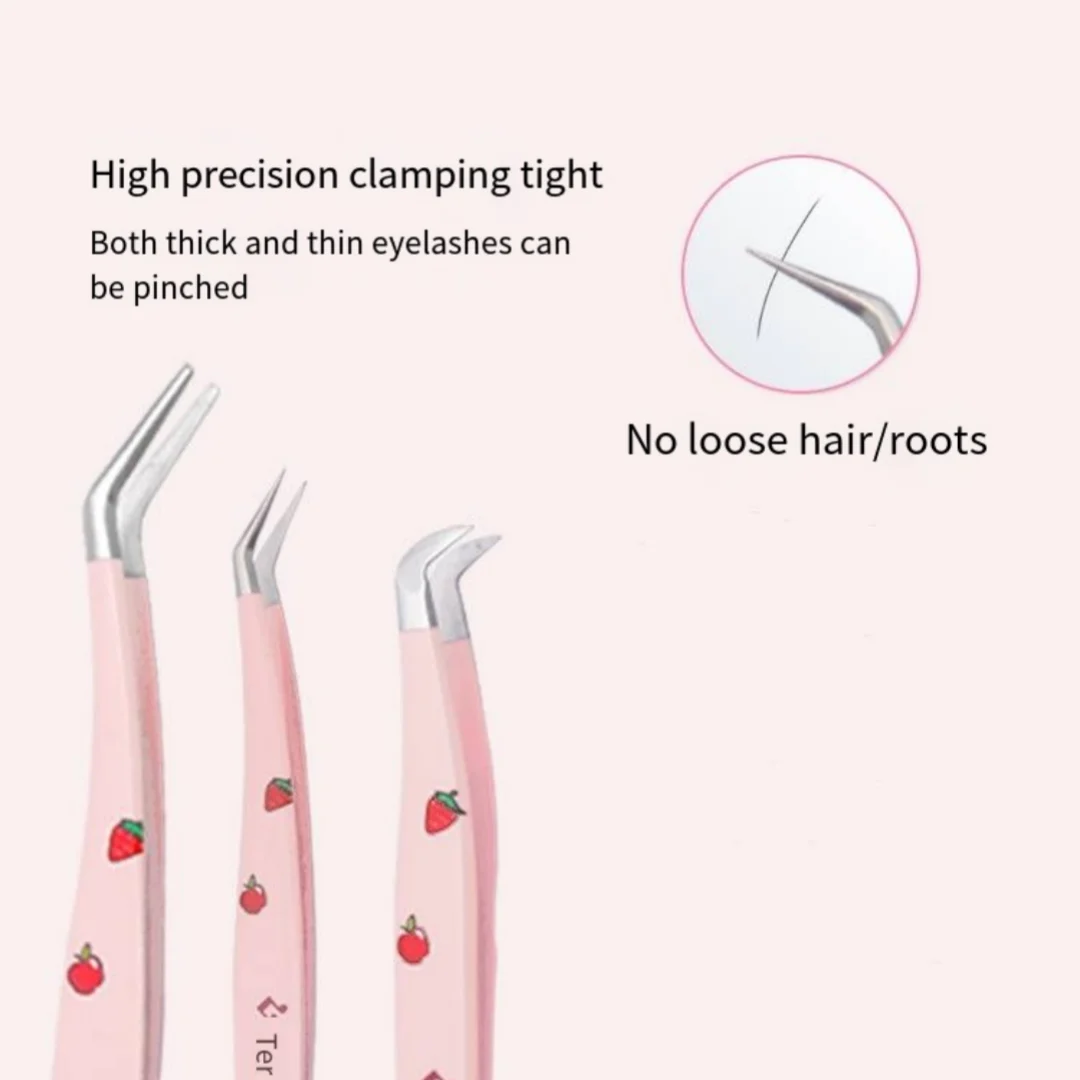 6 peças pinças de extensão de cílios, kit de pinças de cílios diy inoxidável ferramenta de chicote, pinças de cílios, pinças de cílios de alta precisão