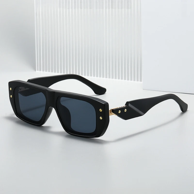 Luxuriöse Eckige Sonnenbrille für Herren, Flacher Oberteil UV400 Sonnenbrillen für Damen, Markendesigner Trendige Damen-Sonnenbrillen, Eleganz Anti-Blaulicht