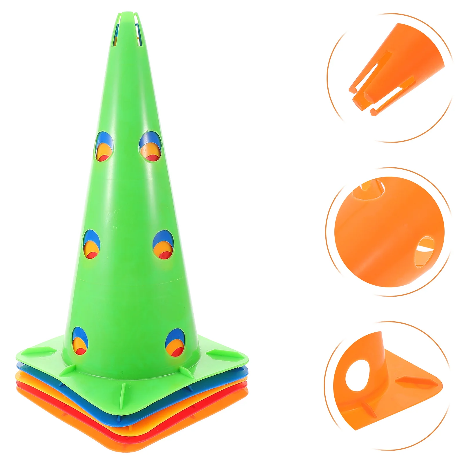 

5pcs Training Cones Sports Agility Football Soccer Practice Equipment Lightweight Portable Pe Marking Cones Bright Colors