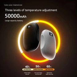 Electric Hand Warmer 50000mAh Large Capacities Hand Warmer Portable Safe And Durable Small Hand Warmer Winter Warming Supplies